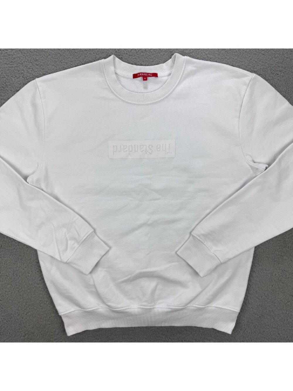 The Standard Sweatshirt Mens Medium M White Box Logo Heavyweight Fleece Sweater
